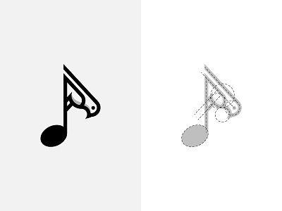 Bird and Music Note Symbol