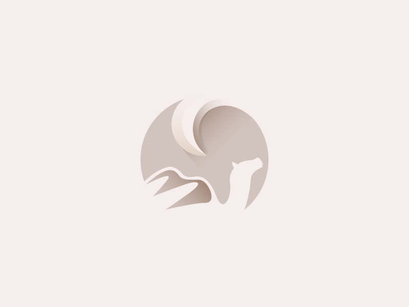 Camel + Moon Logo animal branding camel colour desert icon logo mark moon nature negative space