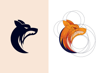 Fox or Wolf? Golden Ratio Tutorial dainogo fox fox logo golen ratio logo logo design mark moon symbol tutorial wolf youtube