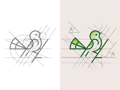 Bird Logo and Golden Ratio Grids