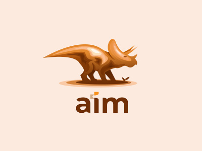 aim logo animal animal logo branding color colorful dainogo dinosaur dinosaurus gradient logo design