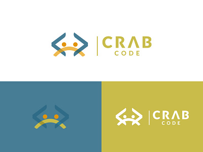 Crab code logo animal code crab development logo mark programmer symbol