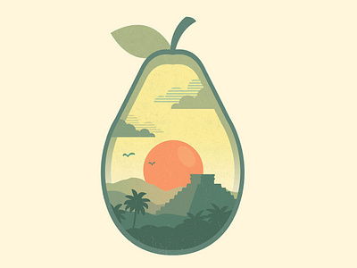 Mexicola Grande avocado design illustration mexico nature shape sunset