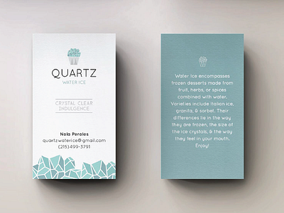 Quartz Business Card branding business card quartz water ice