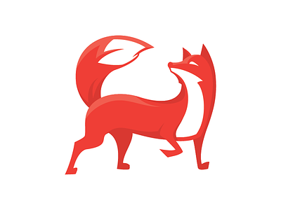 Fox animal fox logo playful search simple