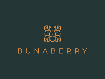 Bunaberry logo abstract berry branding coffee line logo luxury minimal minimalist