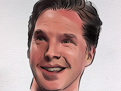 Benedict Cumberbatch Portrait Sketch art painting procreate watercolor
