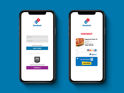 Buying Pizza with VBucks app app ui concept dominos epic games esports flat style food food app fortnite gaming menu order food order page pizza store design twitch ui video games