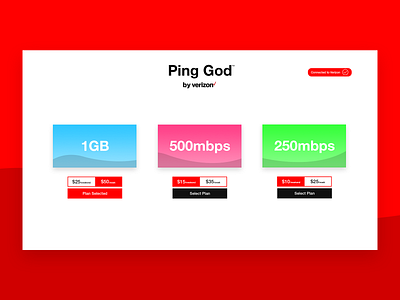 Verizon: Ping God buttons clean concept daily ui design flat gaming gradient homepage internet photoshop ping product page shopping simple ui verizon video games website