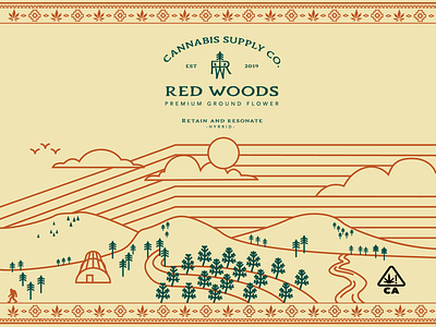 Red Woods Cannabis Packaging layout