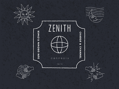 Zenith Cannabis Label Layout brandidentity branding cannabis branding cannabis design cannabis logo cannabis packaging illustration label design label packaging package design vintage design