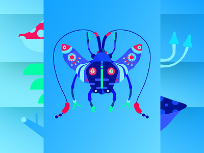 Venimous Insect cartoon characterdesign cle clementporquier colorful design elements fantasy graphic design illustration insect magic surnatural vector venimous