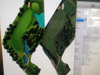 Skeuomorphic Golf Course farway golf green photoshop skeuomorphic trees
