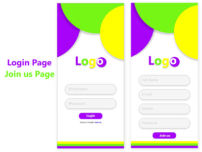 Login & Join Us Page add banner adobexd app branding design icon illustrator logo ui uiux uiux design ux vector web web design web ui design web uiux website