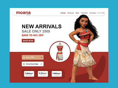 Moana Fashion Web Ui Design