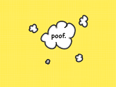 Poof comics word yellow