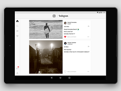 Instagram on Tablet android instagram material design tablet