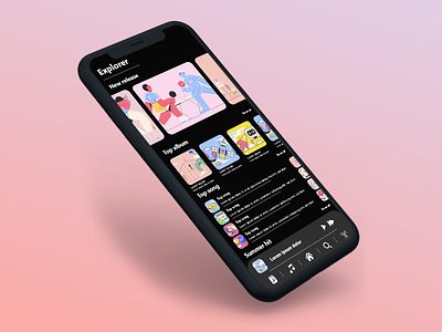 Apple Music rework Dark Mode design mobile rework ui ux