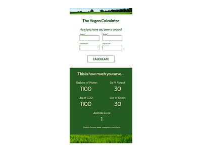 Redesign for The Vegan Calculator