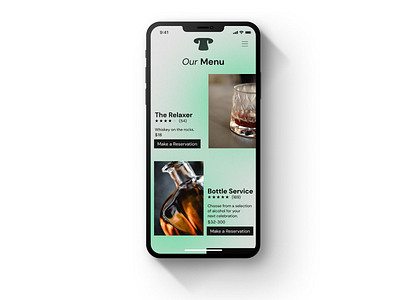 Bar Cafe Ecommerce Design