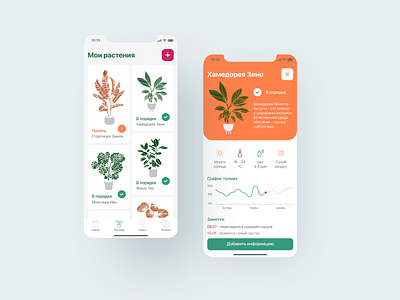 Plant Lover App. iOS mobile app design app branding care design illustration minimal mobile mobile app plant ui ux vector