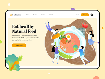Healthline - Header Illustration Healthy Food Website