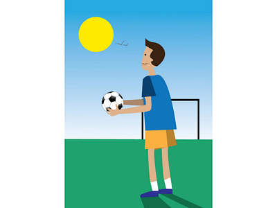 Character Art art boy football goal green ground illustrator landscape post shoe sun vector