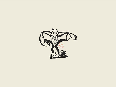 Meet Batty. bat branding custom design fruitbat graphic graphic design identity illustration mascot vintage