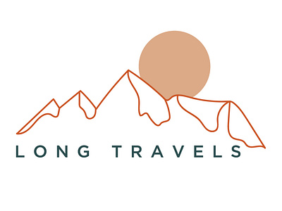 Long Travels Conceptual Mountain Logo