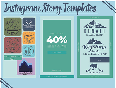 Instagram Story Templates Curated by Chloe Designs adobe illustrator advertising branding design instagram logo marketing social media