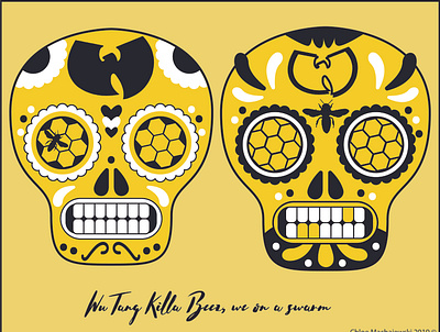 Wu Tang Skulls 1 Curated by Chloe Designs adobe illustrator bee design tshirt tshirt art wu tang wu tang wutang