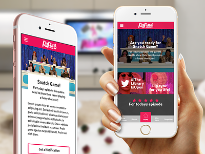 Rupaul's Drag App app digital drag dragqueen experience ios iphone multiscreen rupaul show tv ux