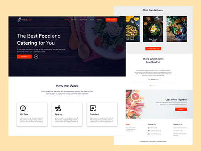 PerfectFood - Landing Page catering food website design
