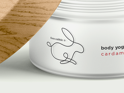 free rabbit body yoghurt branding cosmetics cream free freerabbit glass jar logo logotype packaging rabbit