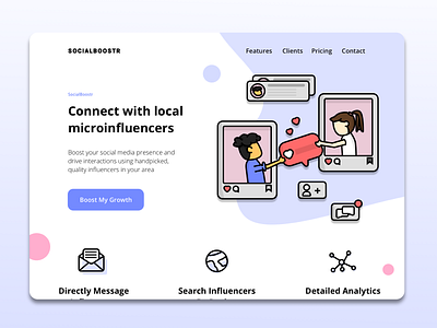 Landing Page - Social Media Influencer App