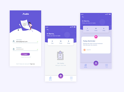 TuDo App- Todo List Application app design landingpage ui ux