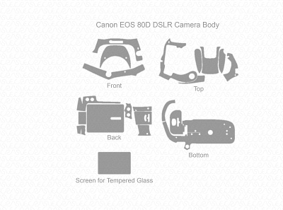Canon EOS 80D DSLR Camera Skin Vector Template by VecRas vecras