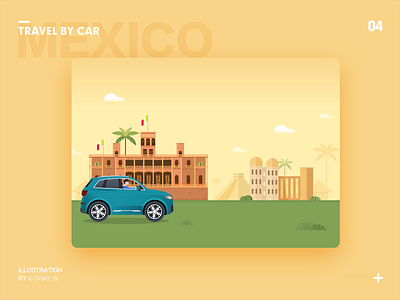 Travel by car illustration