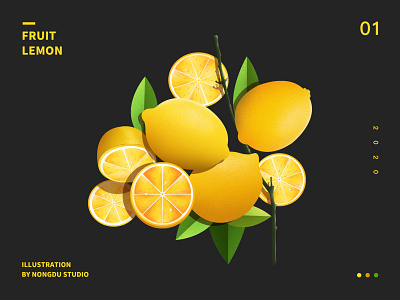 Fruit Lemon design flat illustration