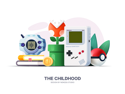 About Childhood design flat illustration