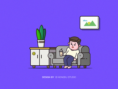 快乐肥宅 branding design illustration