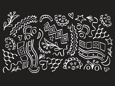 Playful Pattern hand drawn illustration line art pattern