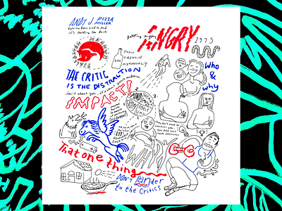 Andy J Pizza creative pep talk doodle hand drawn illustration line art podcast tombow