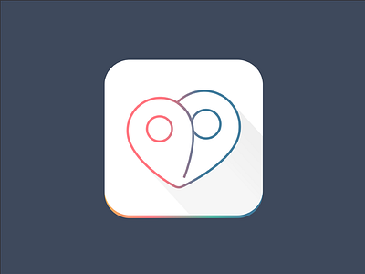 Firstep Logo firstep flat gradient heart icon ios iphone logo pins project shadow startup