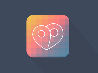 Firstep Logo firstep flat gradient heart icon iphone logo pins project shadow square startup