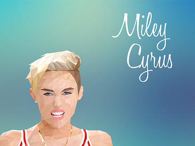 Miley Cyrus Poly blue cyrus face gimace girl make a face miley miley cyrus poly polygon sexy triangle