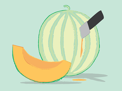 Melon in the summer ! ai fruit green illustrator melon orange summer vector