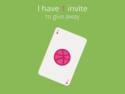1 Dribbble invite as card draft dribbble dribbble invite flat illustrator invitation invite one poker share