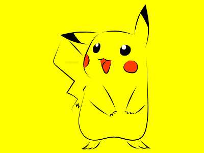 Pikachu art cartoon cartoon character cartoon illustration design digital art illustration pikachu pokemon yellow