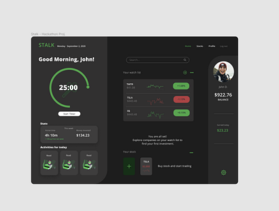 Stalk - Fintech Software app design fintech hackathon illustration robinhood software ui ux